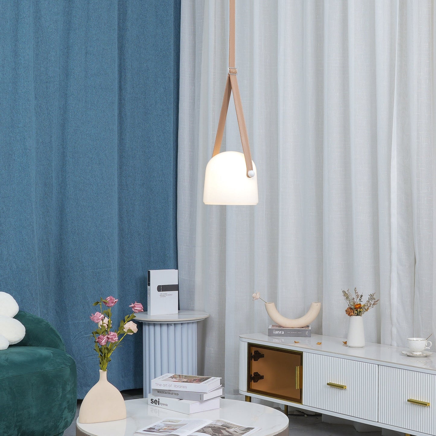 Brehn | LunaMona Deckenlampe - Moderne Pendelleuchte aus Metall und Glas