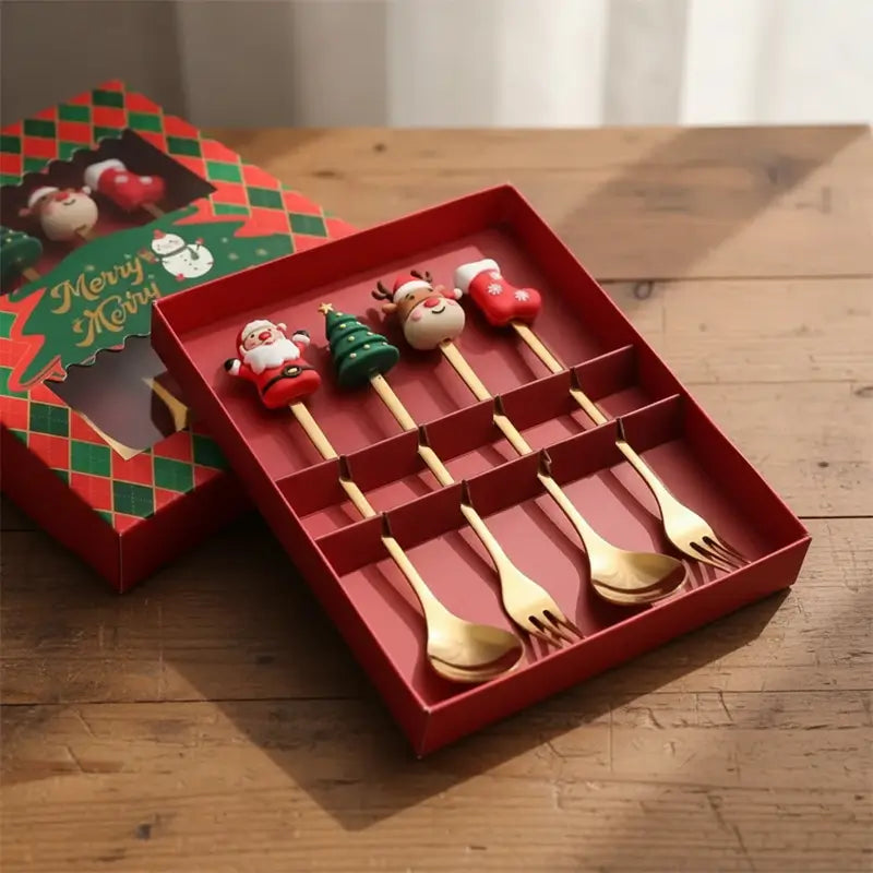 Brehn | Edelstahl Weihnachtsbesteck 4-teilige Sets