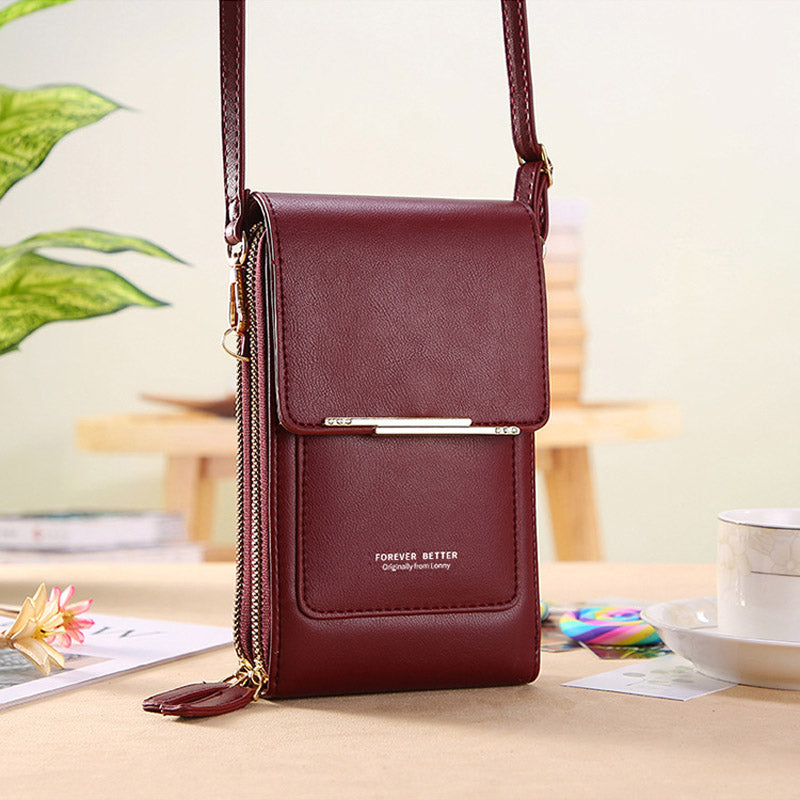 Anti-Diebstahl-Ledertasche mit Touchscreen | Brehn