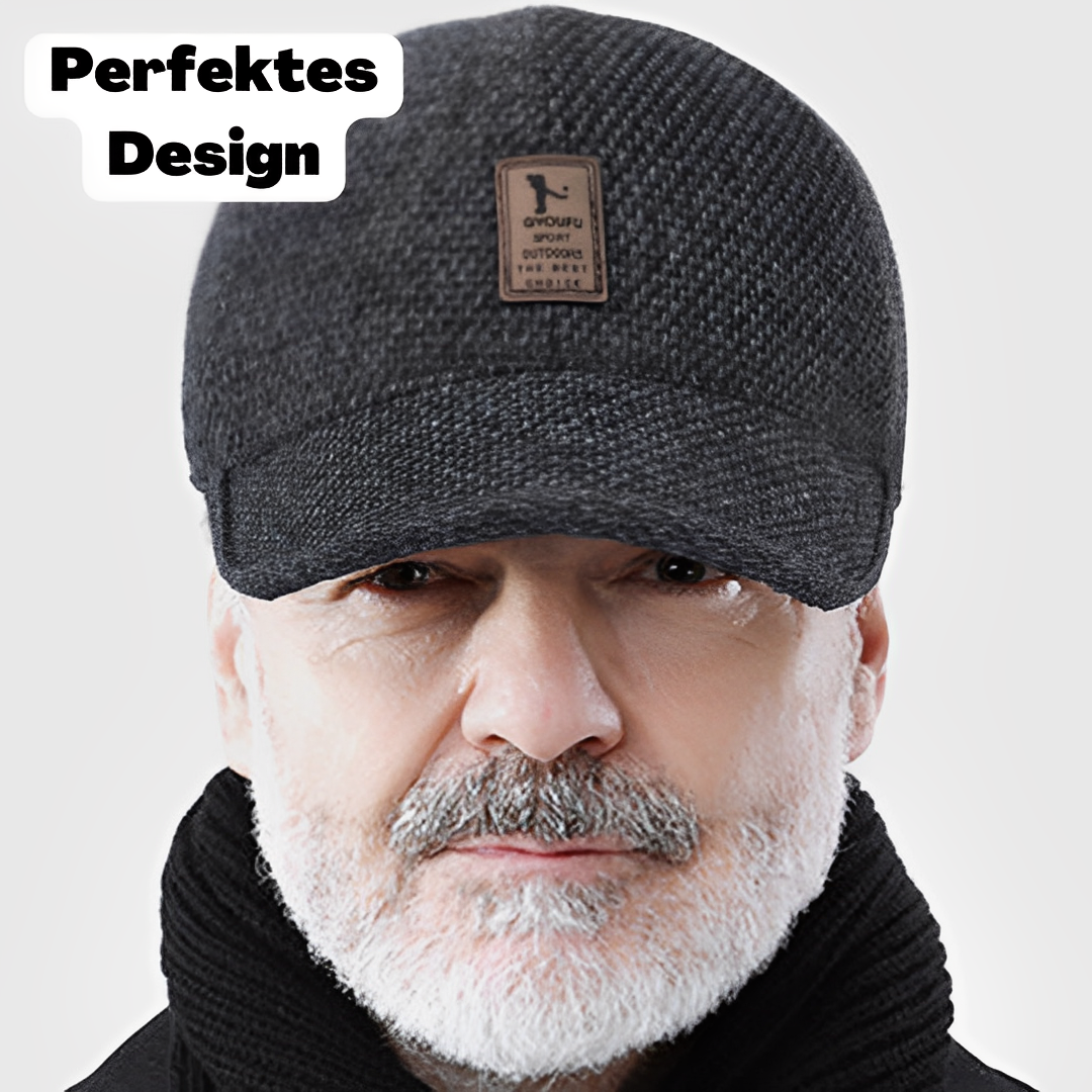 Brehn Winter Baseball Cap | Warme Herren-Mütze mit einklappbaren Ohrenschützern (Verstellbar 57-61cm)