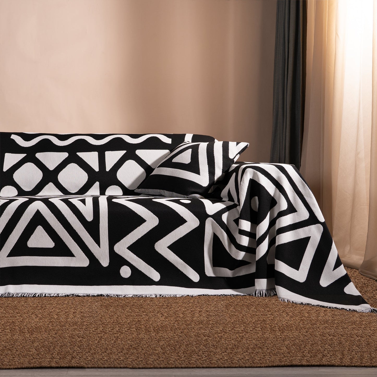 Geometrischer Boho-Stil Sofaüberzug - Modern, Stilvoll & Strapazierfähig Sofa Schutz | Brehn