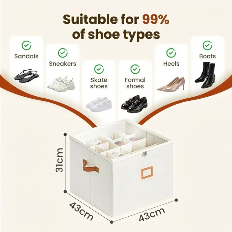 Faltbare Schuhbox aus Stoff mit Deckel | Brehn