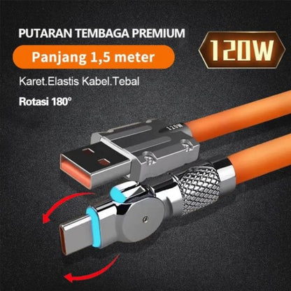 Magnetisches Ladekabel | 540° drehbarer Stecker | Schnellladung mit LED-Beleuchtung