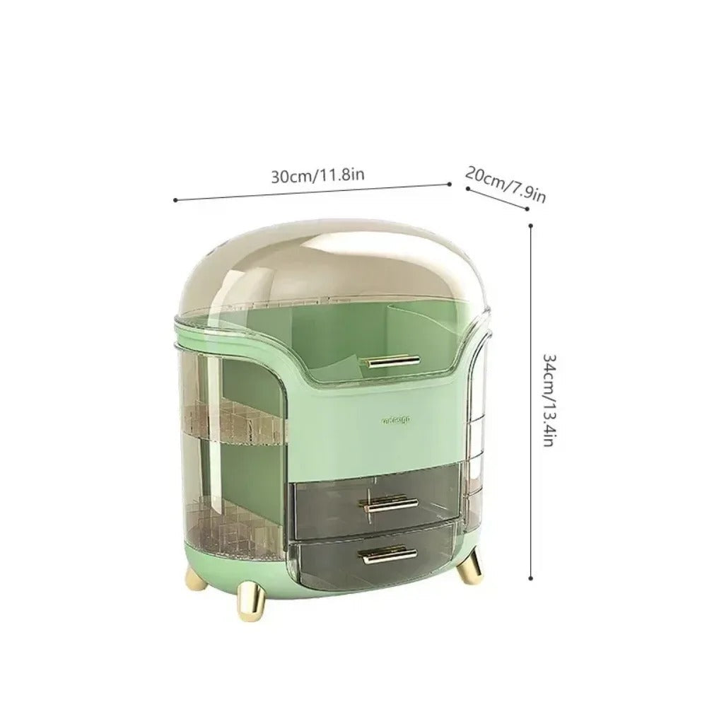 Luxus transparenter Make-up Organizer mit rotierenden Türen und SchuBrehnaden | Brehn