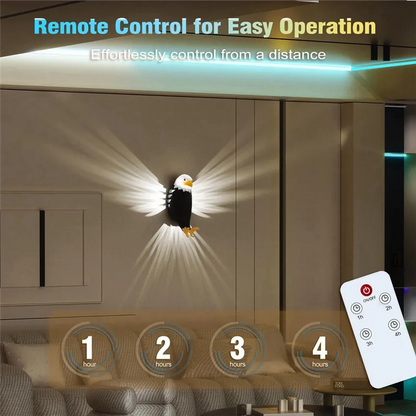 3D-Adler-Wandleuchte | Patriotische LED-Lampe | PETG-Material | Warmweißes Licht