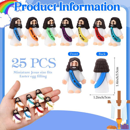 Mini-Jesusfiguren mit dem Slogan „Jesus liebt dich“