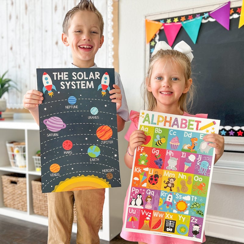 Brehn | 📚Boho PreK Bildungsplakate 16 Stück