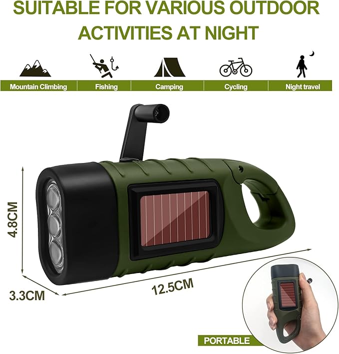 BrightTrail Solar-Handkurbel-LED-Taschenlampe | Brehn
