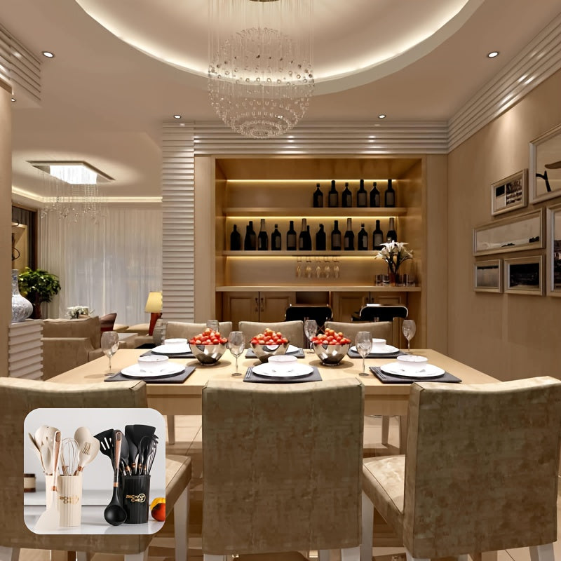 Brehn | Premium Kochen - Kochvergnügen mit dem eleganten Silikon-Küchenutensilien-Set