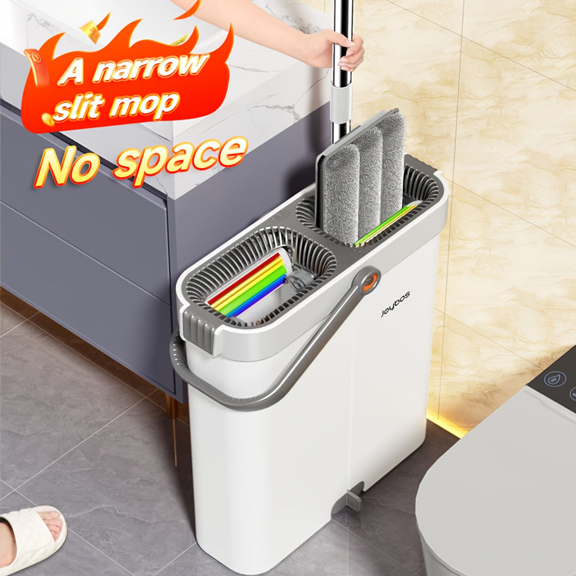 Wischmopp Set mit Eimer | 33 cm oder 40 cm Flachmopp | Brehn