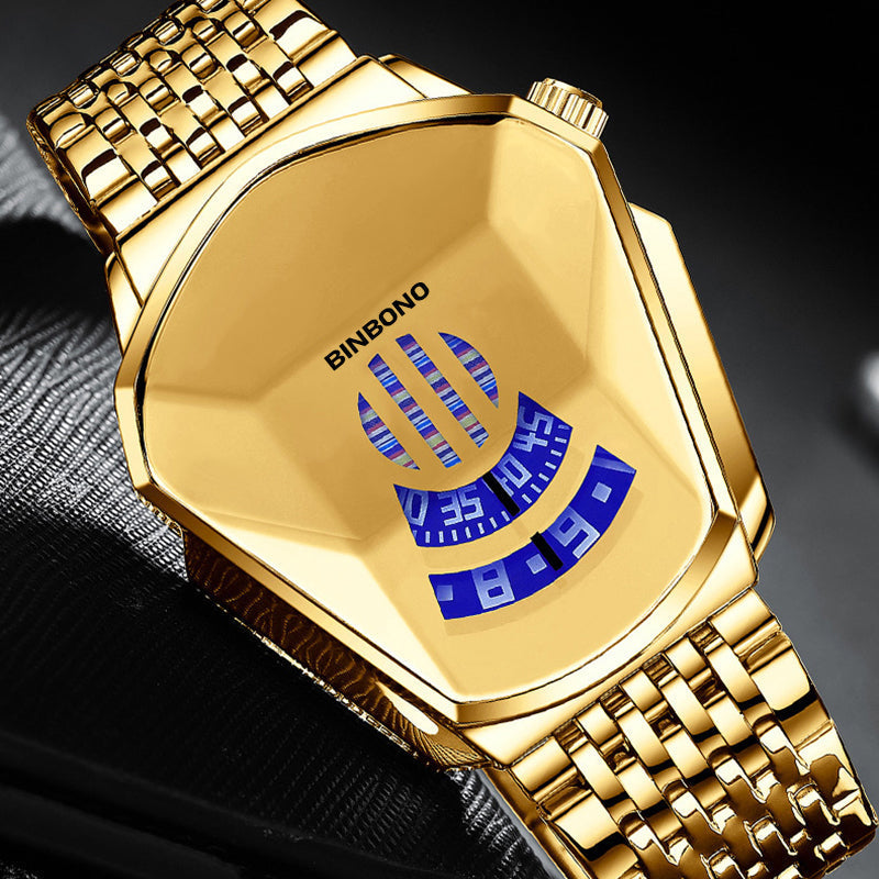 Herren-Quarzuhr im Diamant-Stil