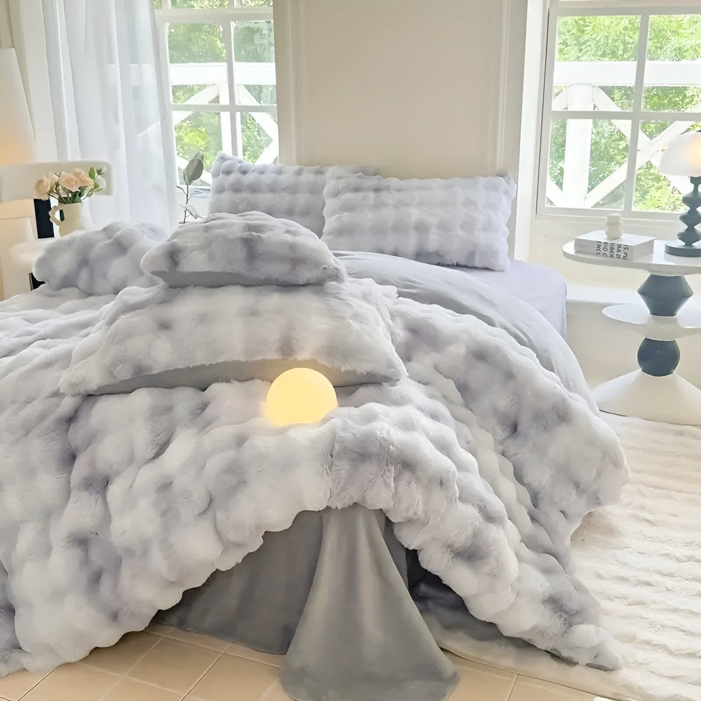 Kuscheliges Plüsch-Bettwäscheset – Warm und weich für Herbst und Winter | ReversiBrehne Design aus Kaninchenfell und Milchsamt