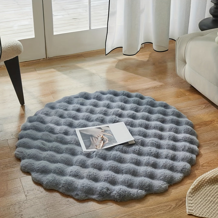Runder flauschiger Teppich für stilvolle Räume – Weicher Teppich für Wohnzimmer & Schlafzimmer | Brehn