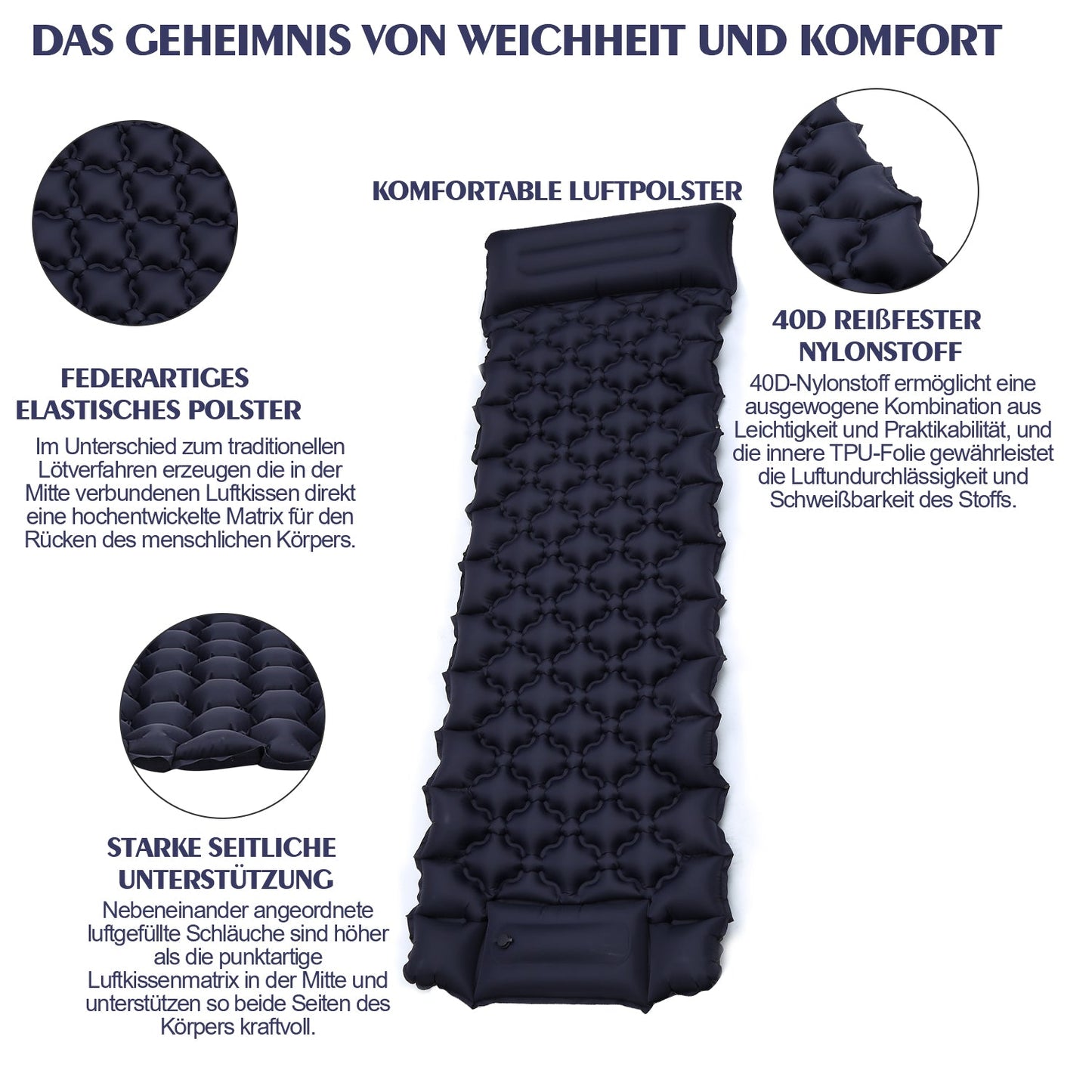 Schlafmatte Campingmatte Fusspumpe | Brehn