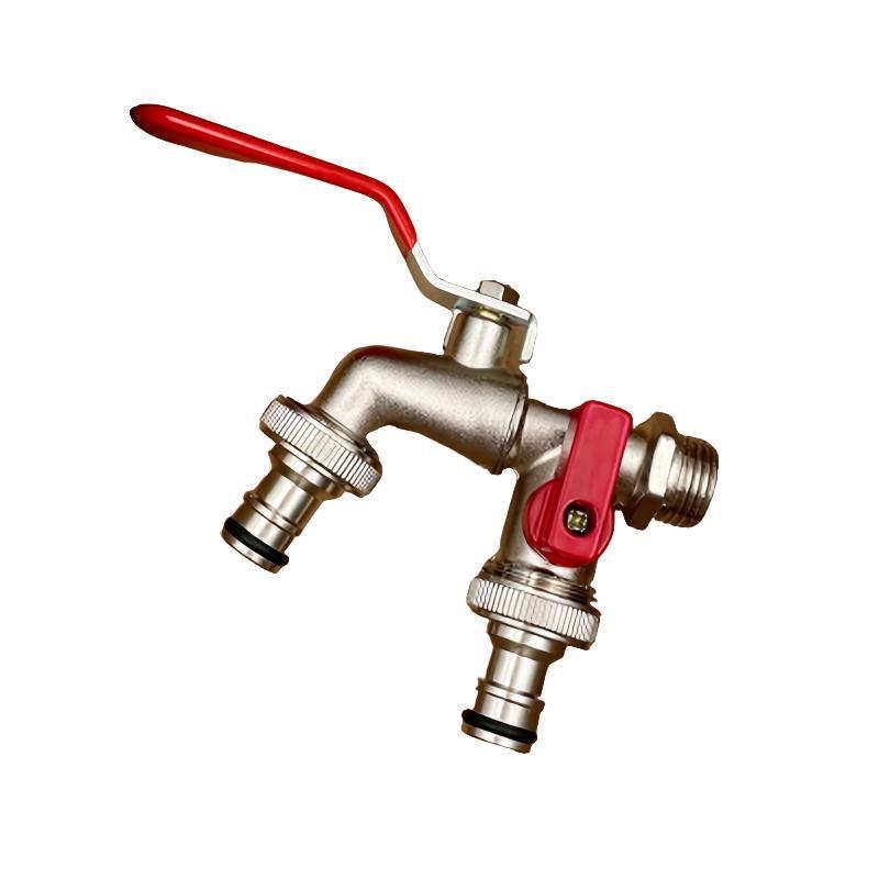 Brehn | Dual-Outlet Edelstahl Garten Wasserhahn – Rostfreier 2-Wege Wasserhahn mit Schnellanschluss & unabhängigen Ventilen