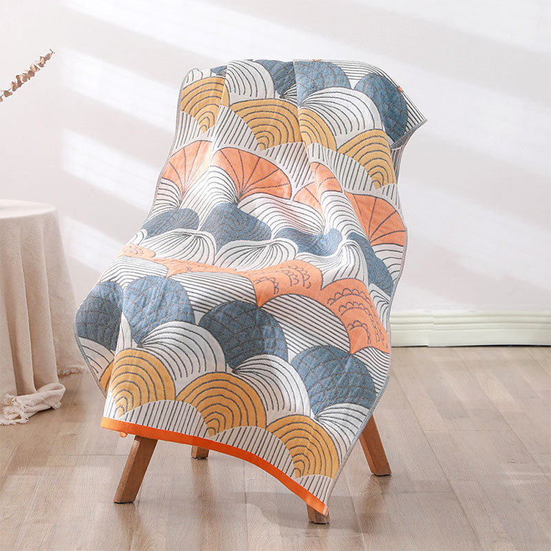Shell Print Jacquard Baumwollhandtuch 70x140cm | Brehn