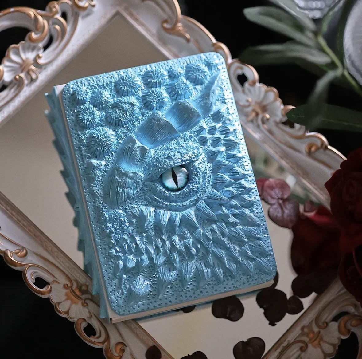 Brehn | Drachenauge 3D Prägung Journal - Handgefertigtes Harz Graviertes Notizbuch