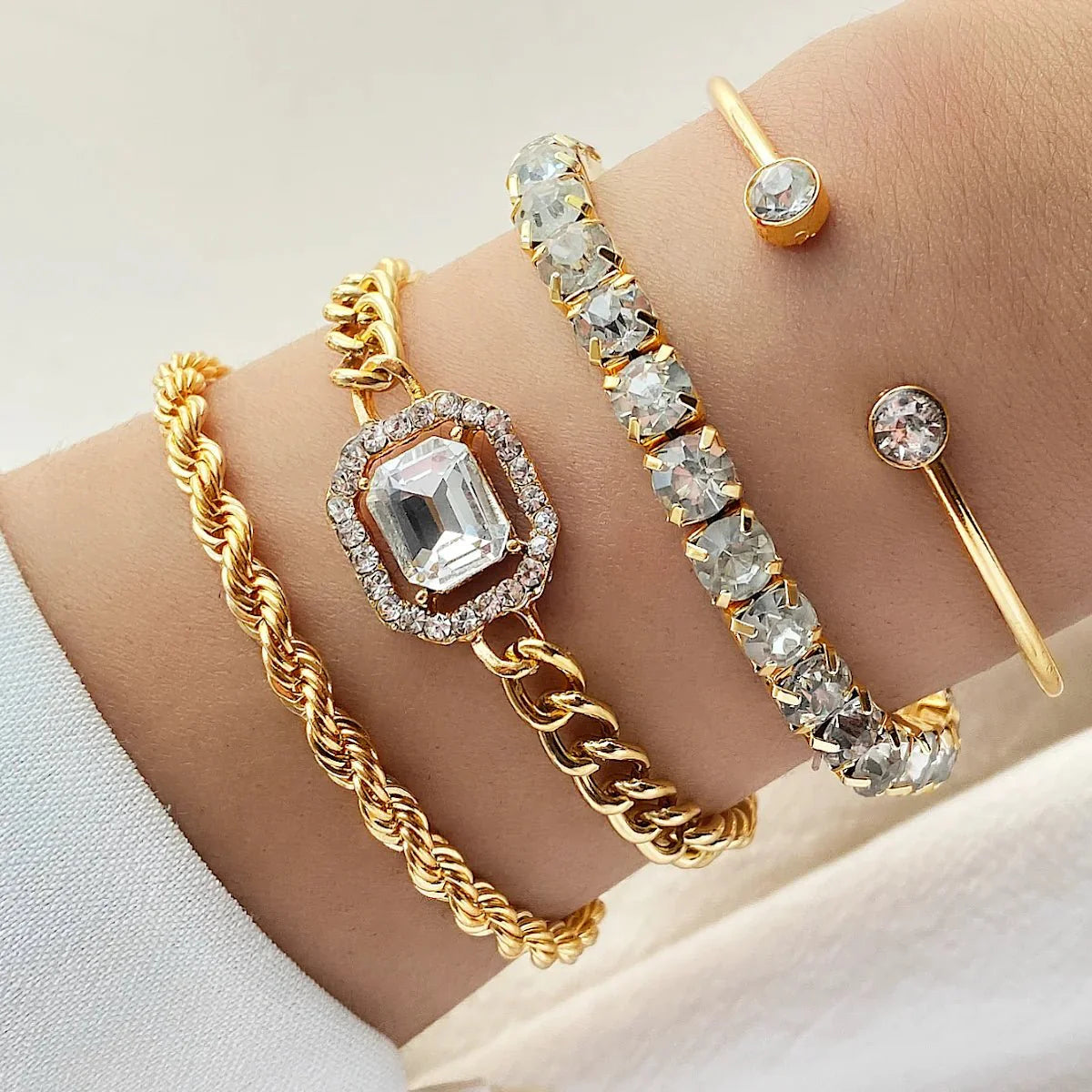 Brehn | 4-teiliges Diamond Shimmer Armband-Set