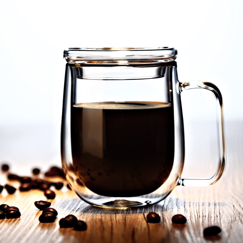 Handgefertigte doppelte thermisch isolierte Glas-Tasse | Brehn