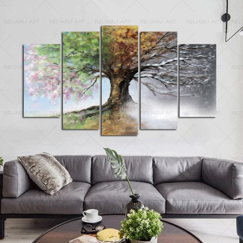 5 Panels "Saisonale Baum"-Wandkunst Modular Bilder Poster
