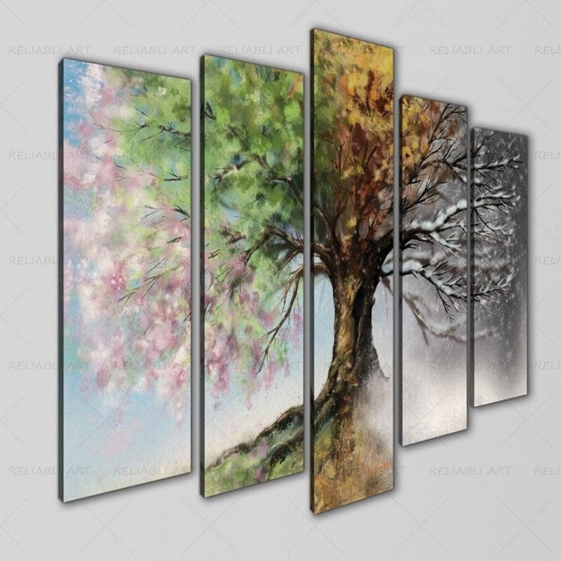 5 Panels "Saisonale Baum"-Wandkunst Modular Bilder Poster