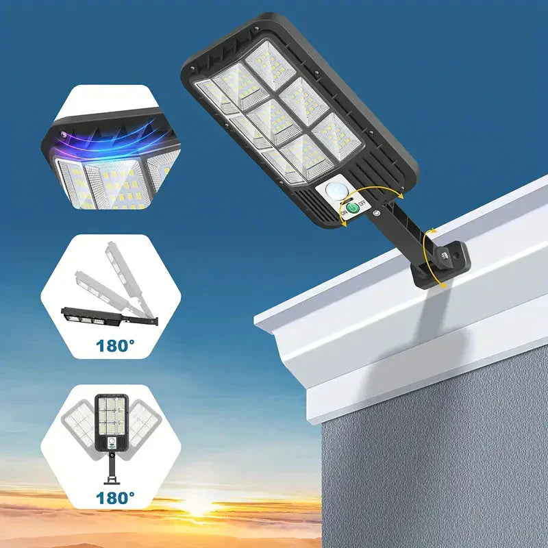 Brehn | 5000LM Solar Flutlicht Dämmerung bis Morgengrauen, Solarbetriebene Außenlichter mit Sicherheitsbewegungsmelder
