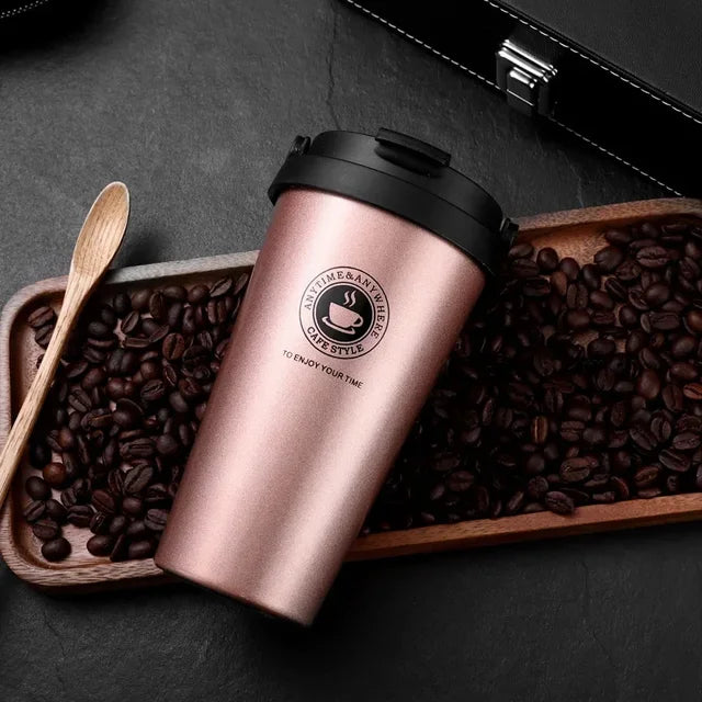 WarmCold Isolierbecher – Edelstahl-Reisebecher 500 ml mit Schiebedeckel