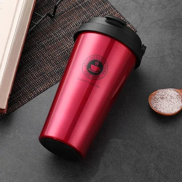WarmCold Isolierbecher – Edelstahl Reisebecher 500 ml mit Schiebedeckel | Brehn