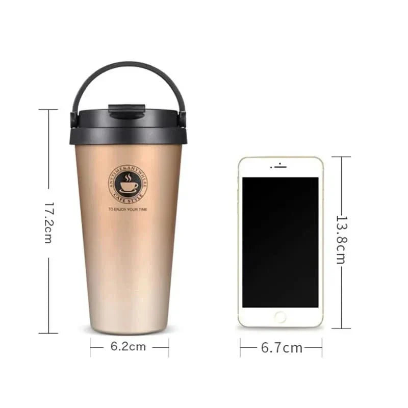 Isolierter Edelstahl-Reisebecher | 500 ml, auslaufsicher und doppelwandig
