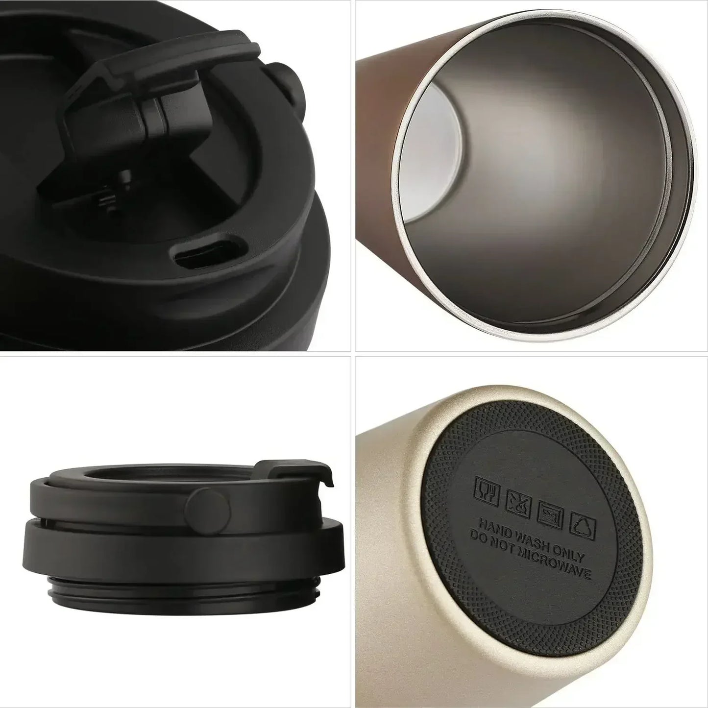 WarmCold Isolierbecher – Edelstahl Reisebecher 500 ml mit Schiebedeckel | Brehn