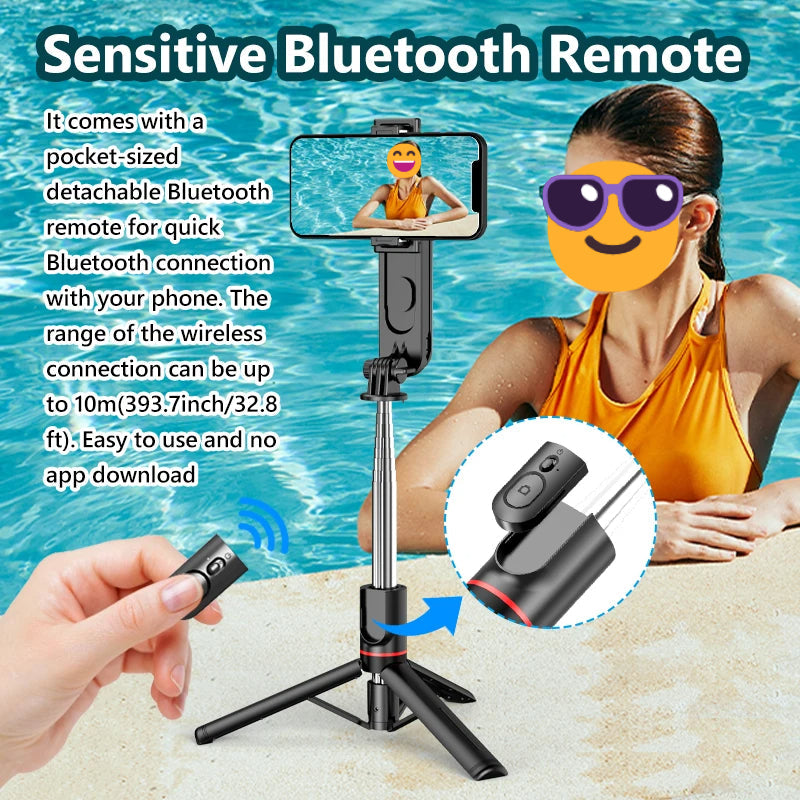 VIvolux | Ultra faltbarer integrierter Beleuchtung Selfie Stick Stativ