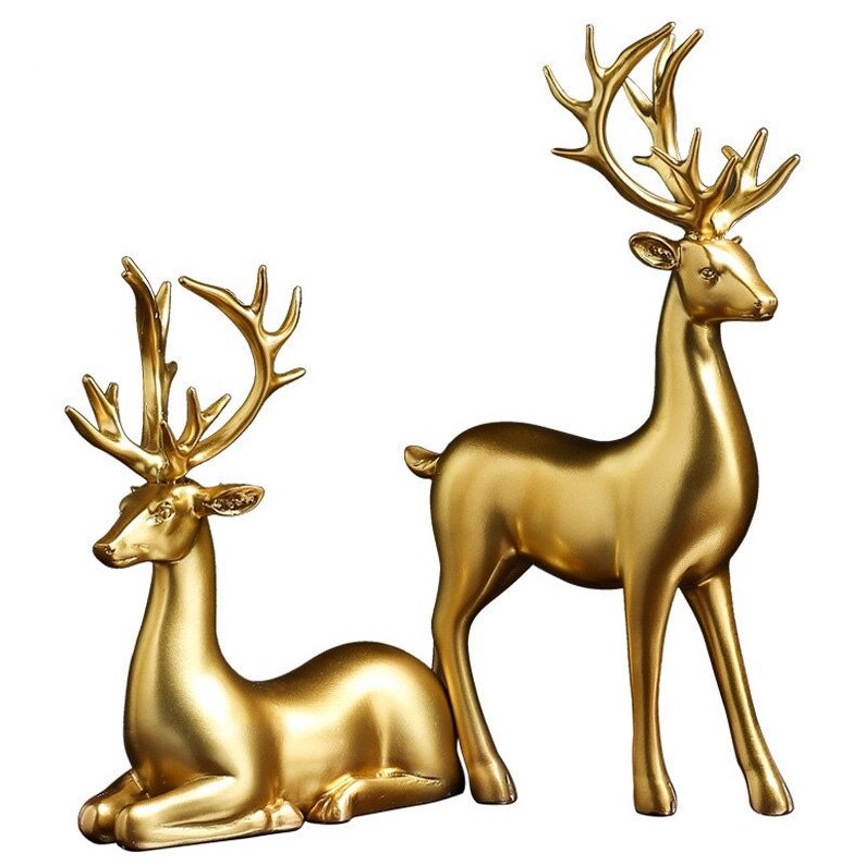 Goldenes Hirschpaar-Figuren