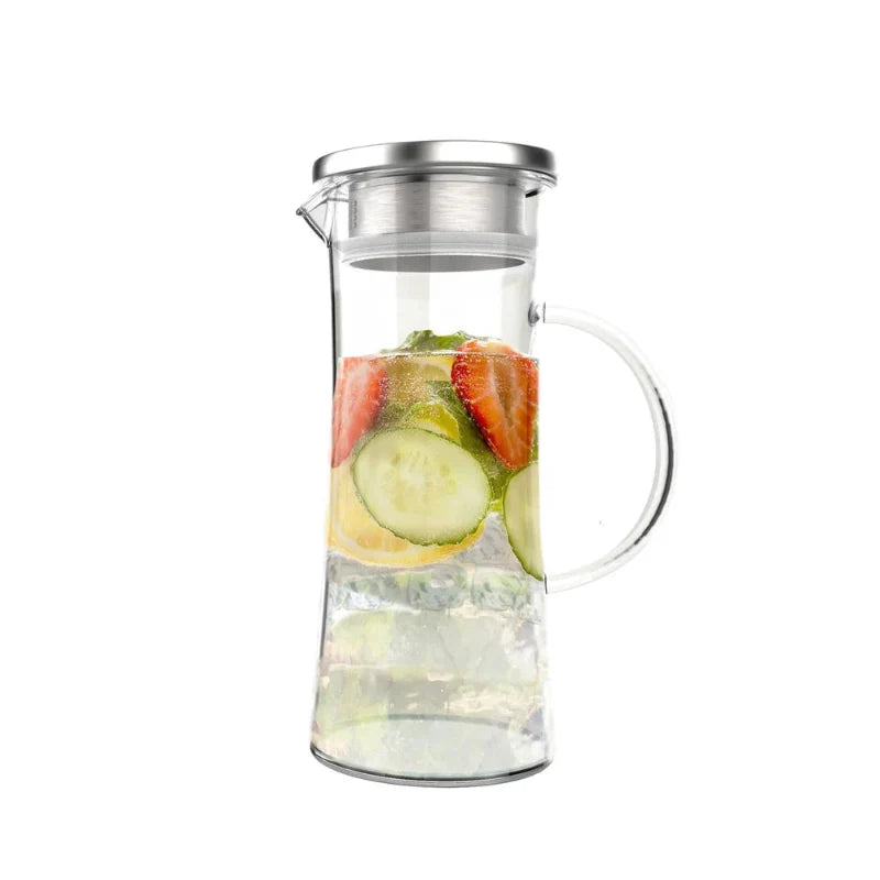 50oz hitzebeständige Glaskanne mit Edelstahlfilter und auslaufsicherem Deckel | Brehn
