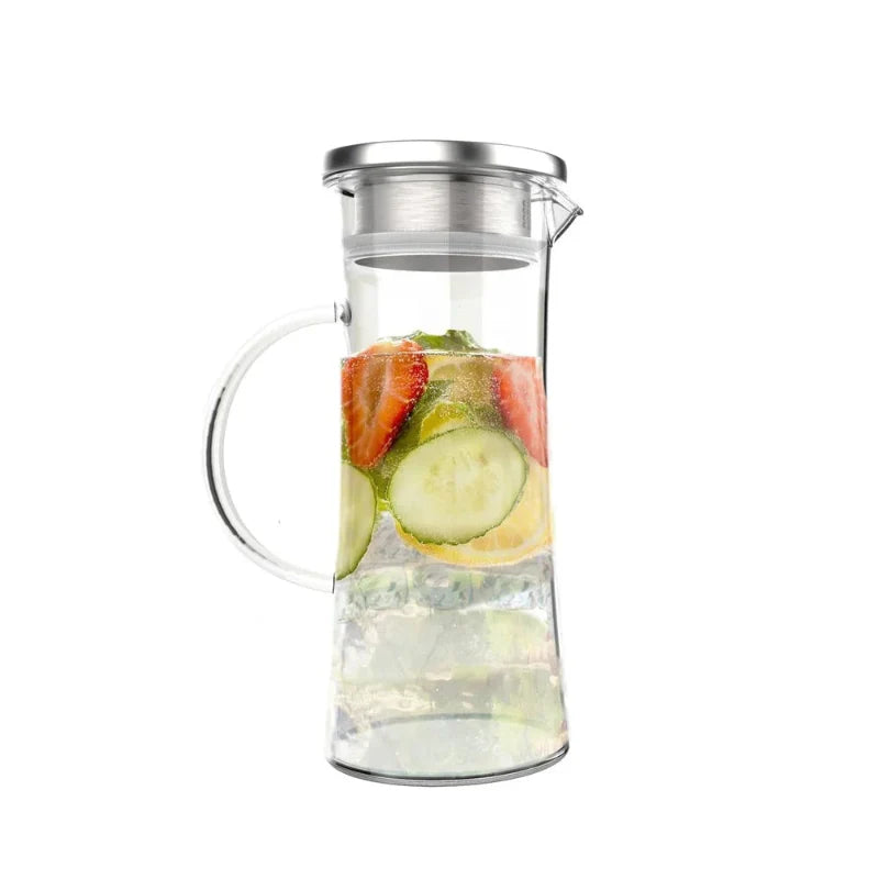 50oz hitzebeständige Glaskanne mit Edelstahlfilter und auslaufsicherem Deckel | Brehn