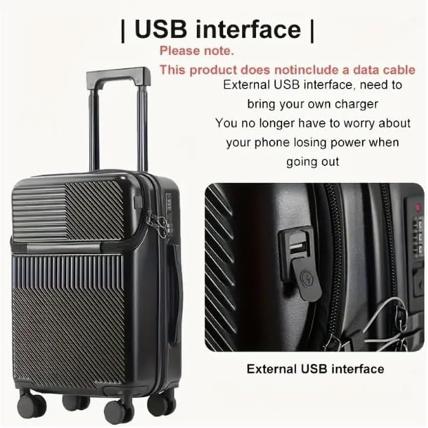 Hartschalen-Handgepäck mit Becherhalter, USB-Anschluss und TSA-Schloss | Brehn