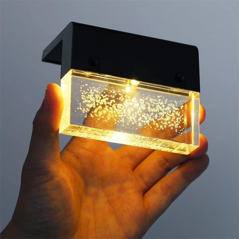 Brehn | Solar Deck Lights 4er Set, Solar Stufenlichter Außen, Warmweiß/Farbwechselnde Solarzaunleuchte für Terrasse Garten Hof