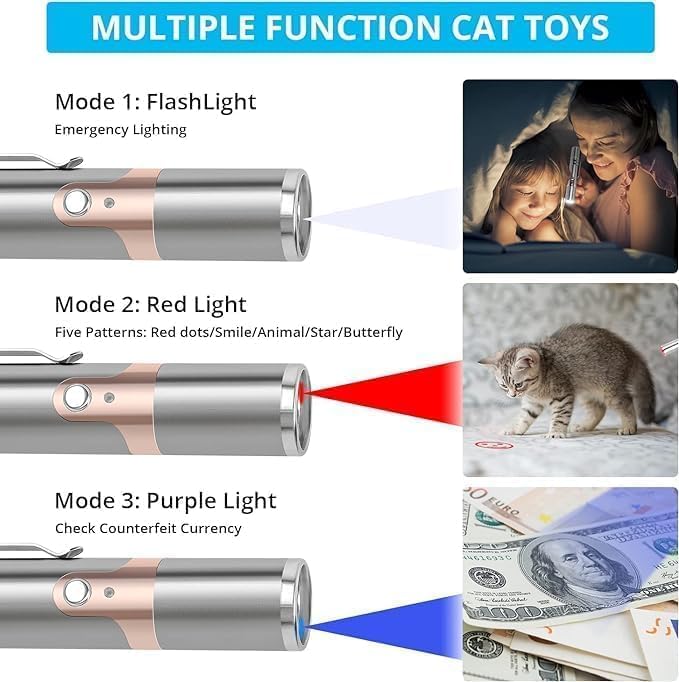 Brehn | Katzenspielzeug Wiederaufladbares Edelstahl Laserlicht