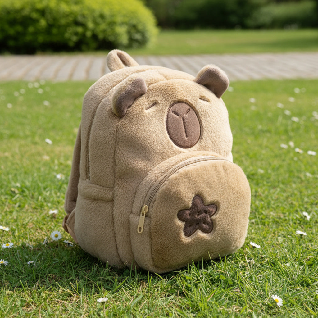 Brehn | Capybara süßer Plüsch Kinder Rucksack