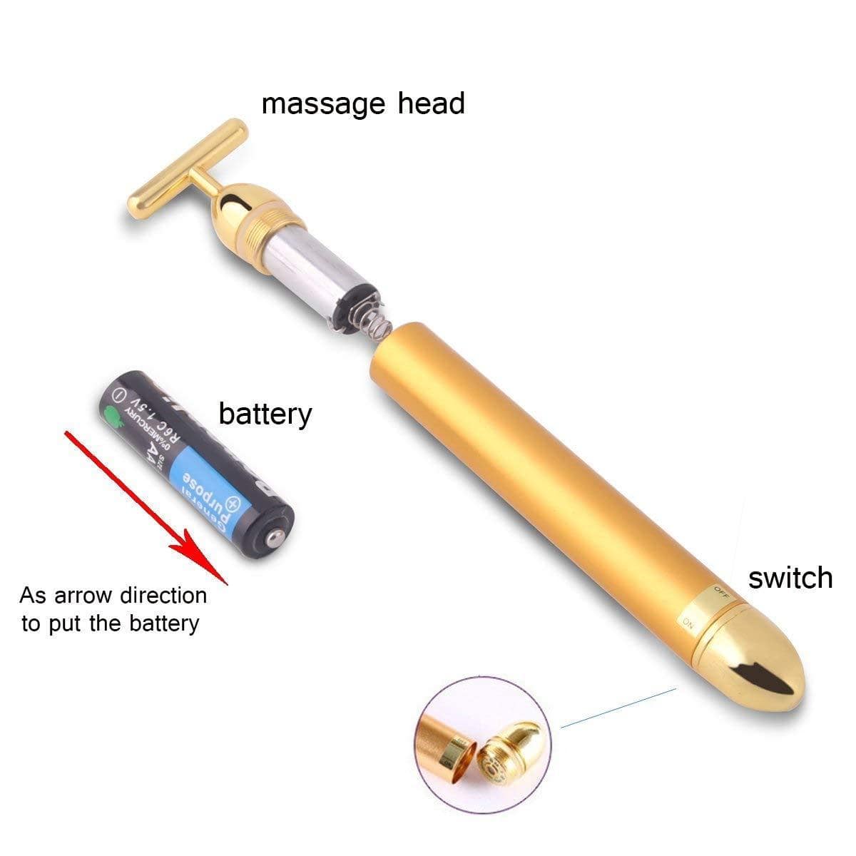 Gesicht T-Bar Gold-Massager | Brehn