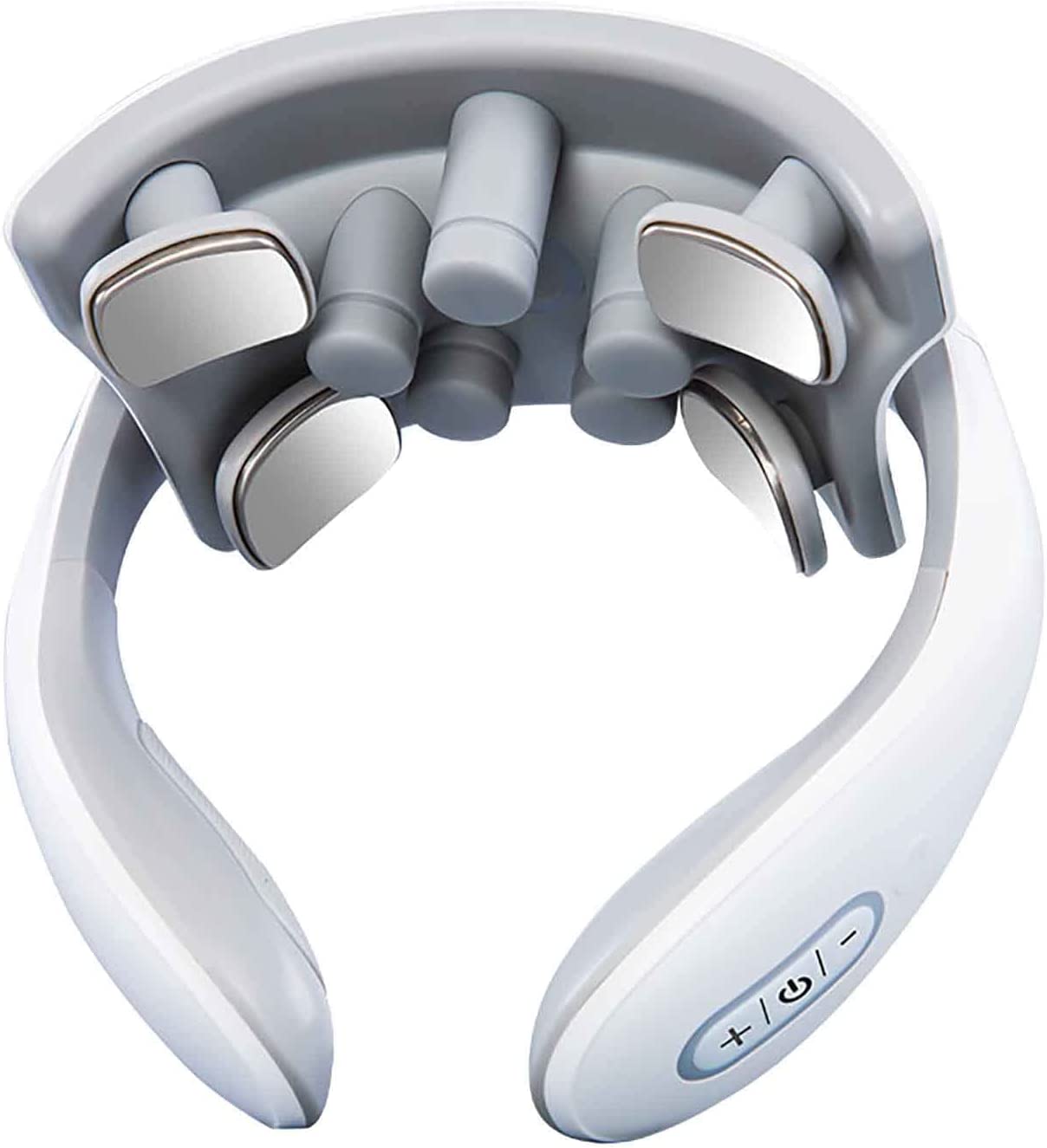 Brehn | Nackenmassager mit Wärme, Schmerztherapie, intelligenter Nackenmassager, 4 Massageköpfe tragbarer Tiefengewebs-Triggerpunkt-Massager