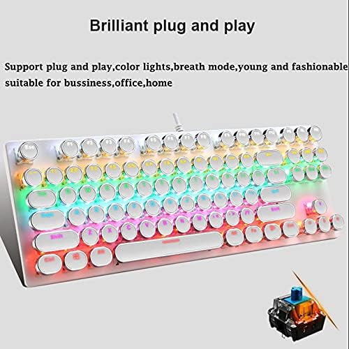 Mechanische Gaming-Tastatur mit 87 Tasten, RGB-Hintergrundbeleuchtung und blauen Schaltern