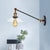 1 Licht Innen Wandlampe Vintage Schwarz/Messing/Bronze Beleuchtungseinrichtung mit konischem transparentem Glasschirm, 8"/12" L Arm