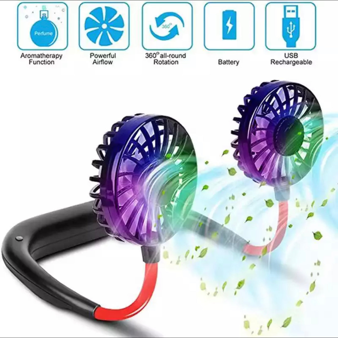 USB Tragbarer Ventilator Kalter Ventilator Hände Freier Halsventilator Hängend Wiederaufladbarer Mini Sport Ventilator | Brehn