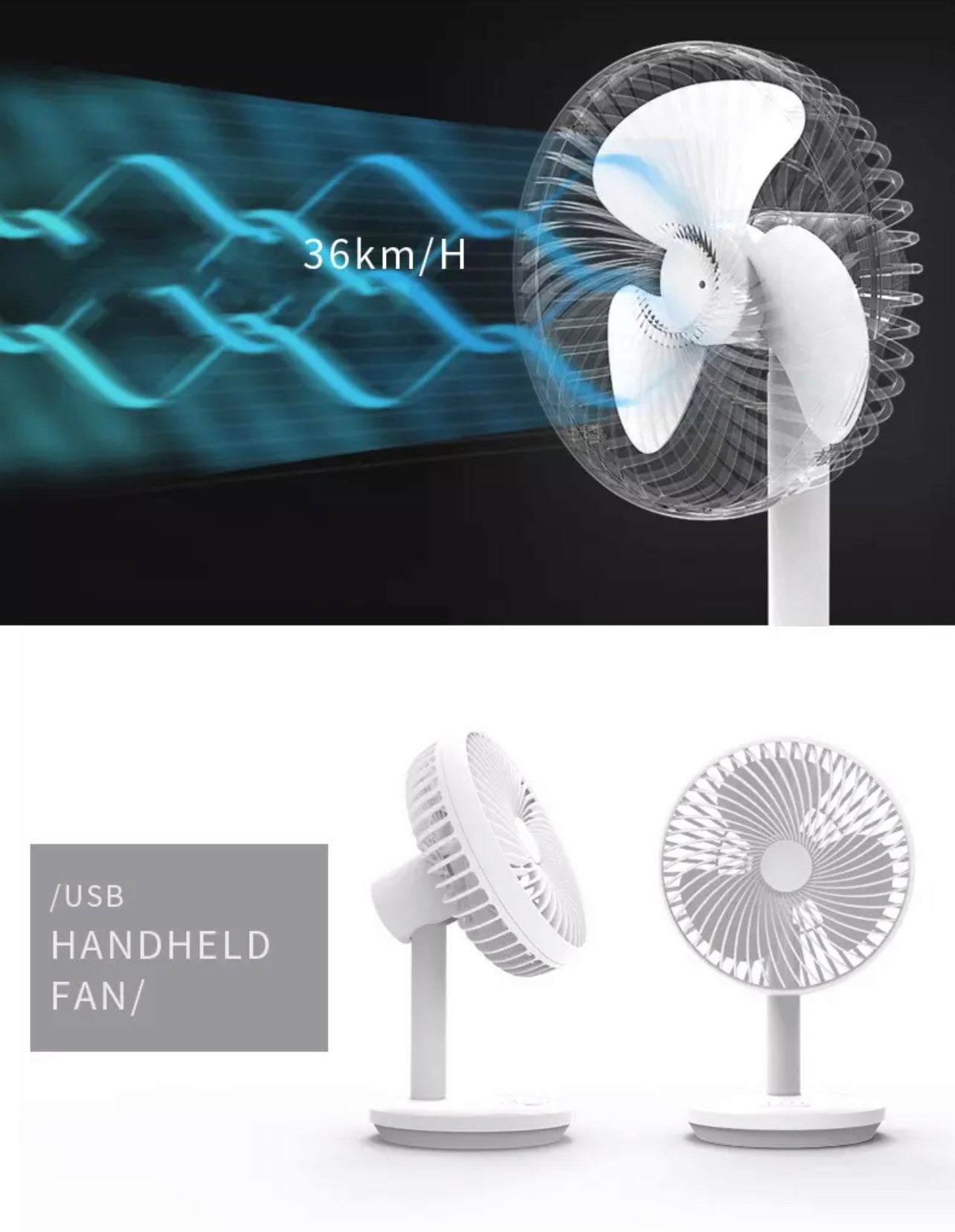 Wiederaufladbarer Mini USB Schreibtischventilator | Brehn