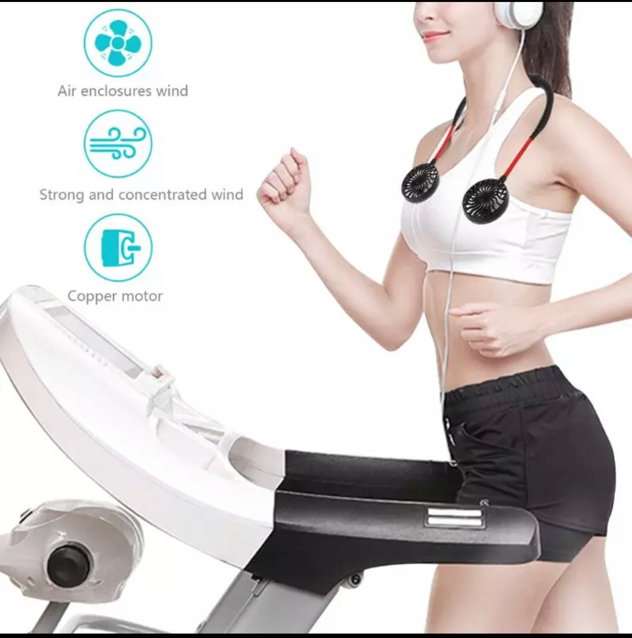 USB Tragbarer Ventilator Kalter Ventilator Hände Freier Halsventilator Hängend Wiederaufladbarer Mini Sport Ventilator | Brehn