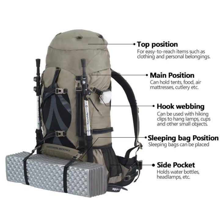 Outdoor Path Camping Rucksack mit großer Kapazität für Wanderer | Brehn