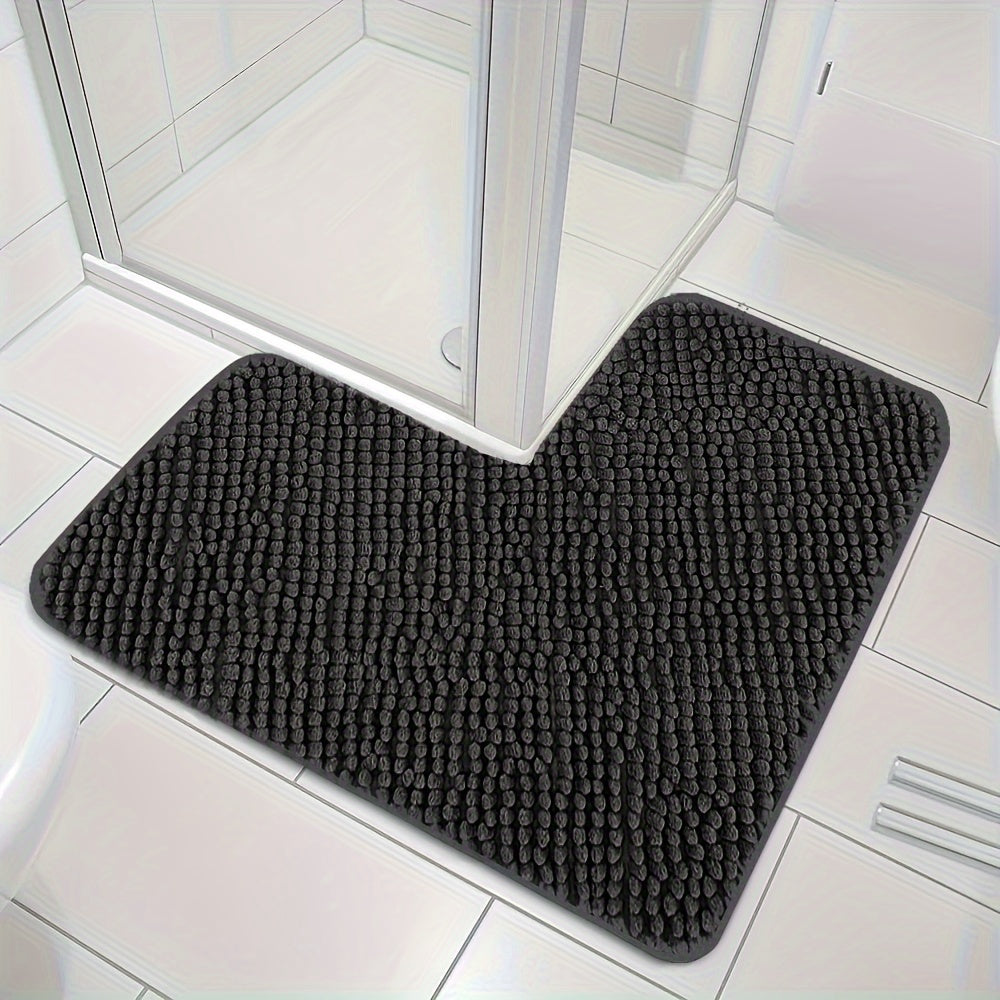 Brehn | Eck-Badematte Lunava | L-Form für Dusche & Ecke | Rutschfest & Weich | 40x40x80 cm