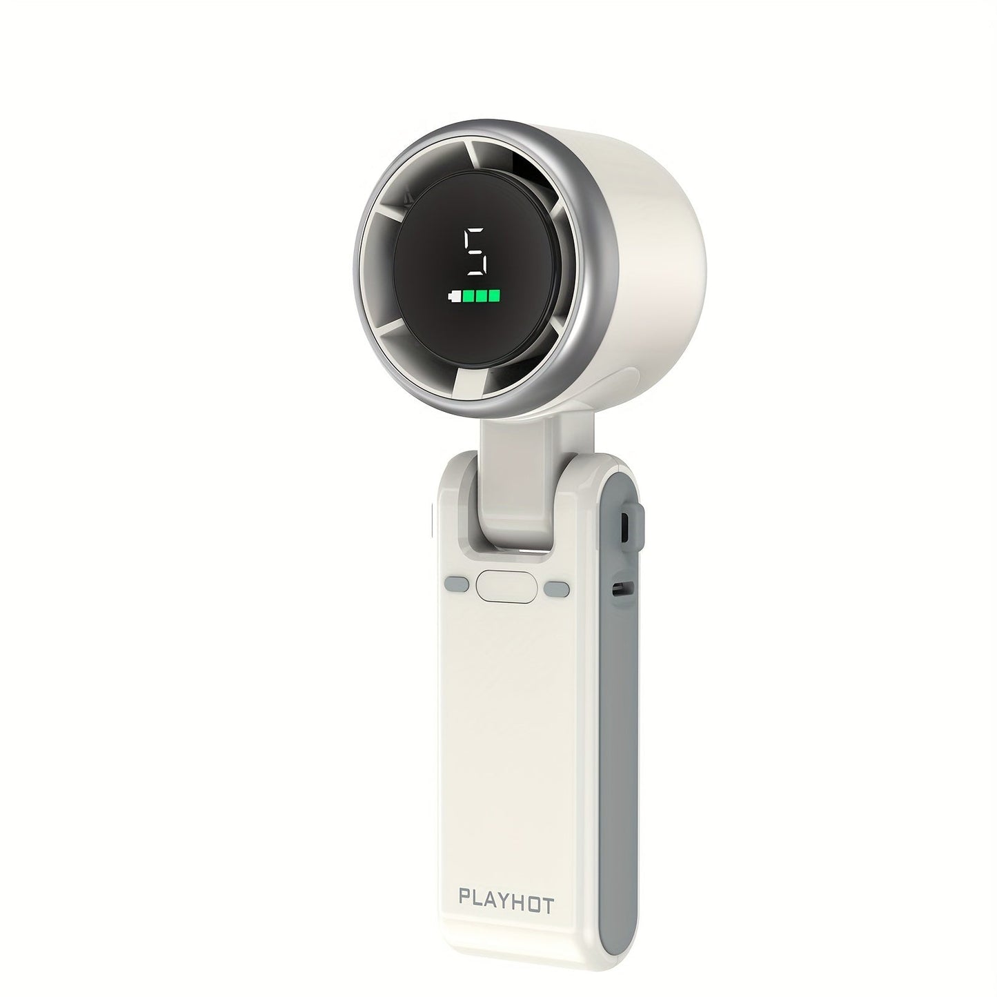 12-Stunden Turbo Handventilator mit LED-Licht - 5-Gang batteriebetriebener Kühlventilator, 3-in-1 Luft-Turbo-Technologie - Kompaktes Design für Outdoor, Reisen und den täglichen Gebrauch | Brehn