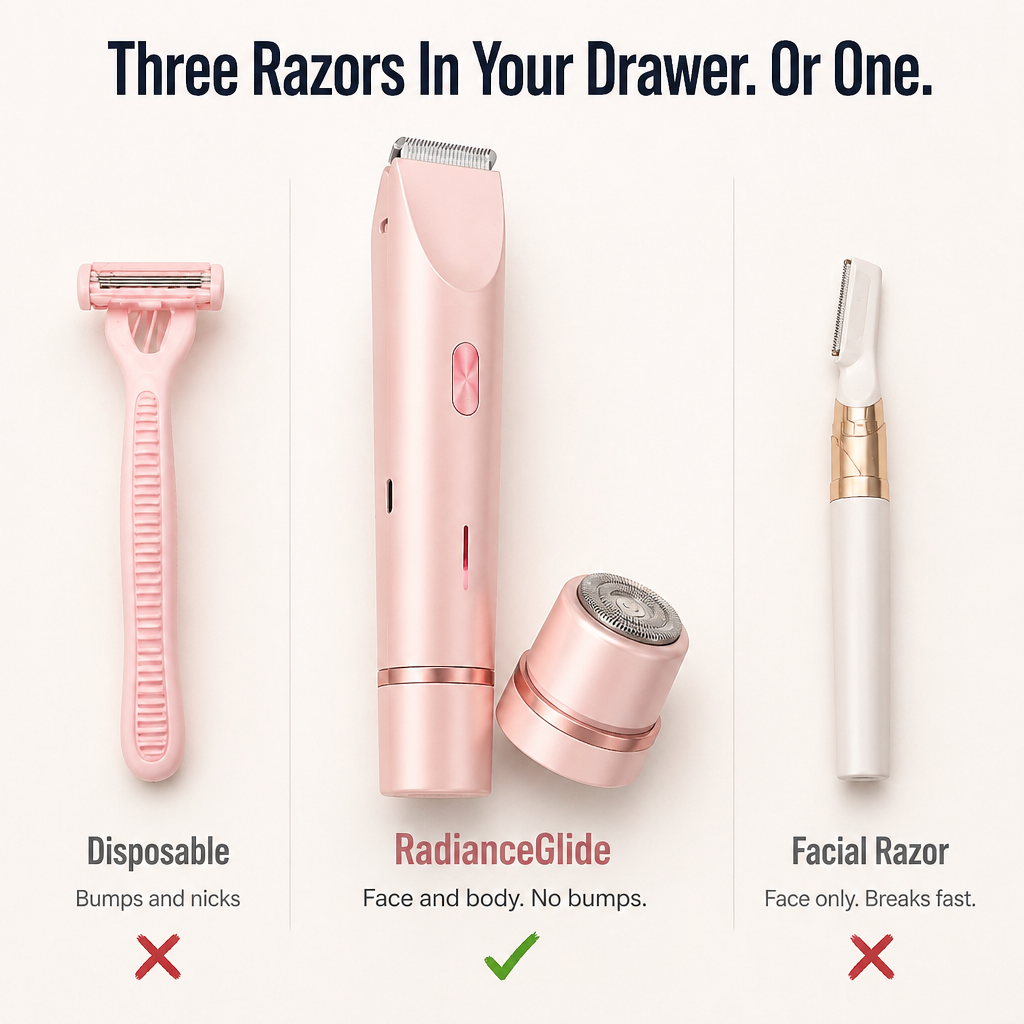 RadianceGlide 2-in-1 Damen-Rasierer Gesicht & Körper | Brehn