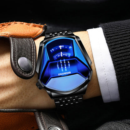 Herren-Quarzuhr im Diamant-Stil